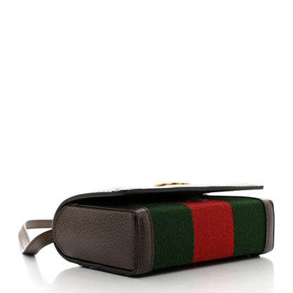 Gucci Web Textured Dollar Calfskin Mini Double G Shoulder Bag Green Red New Acero 3 of 9