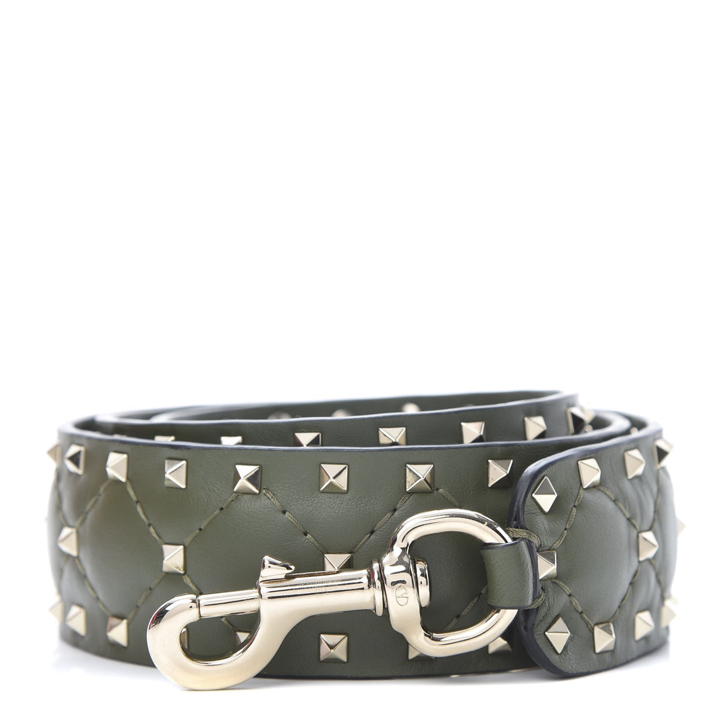 Lambskin Rockstud Spike Shoulder Strap Oasis