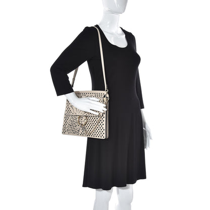 Chloe Calfskin Pineapple Perforated Medium Faye Shoulder Bag Abstract White 2 of 7