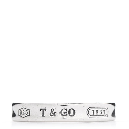 Tiffany Sterling Silver Narrow 1837 Band Ring 54 7 1 of 4