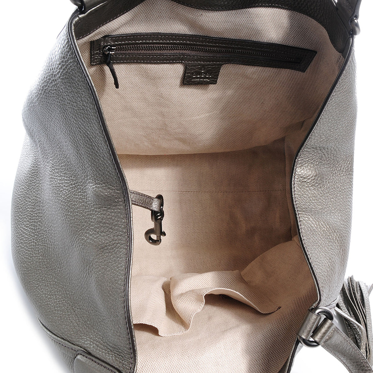 Metallic Pebbled Calfskin Medium Soho Shoulder Bag Sasso