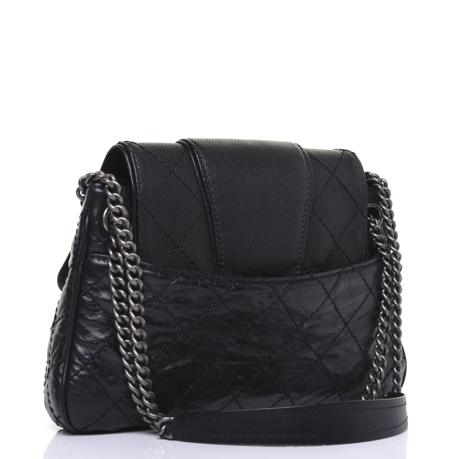 Chanel Caviar Aged Calfskin Medium Bubble Graphic Messenger Bag Black 3 of 18