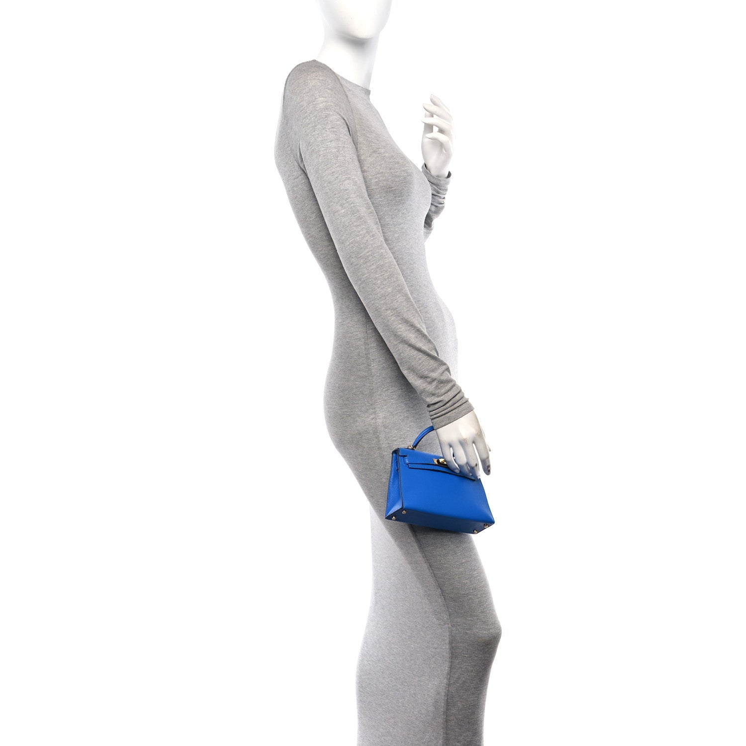 Hermes Chevre Mysore Mini Kelly Sellier 20 Bleu Hydra 2 of 13