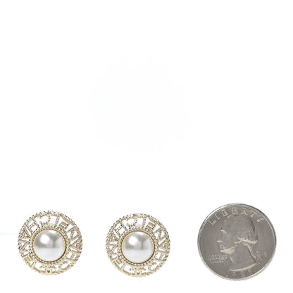 Chanel Pearl CC Round Earrings Gold 2 of 5