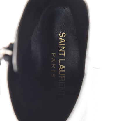 Saint Laurent Metallic Calfskin Loulou 50 Ankle Booties 37 Silver 5 of 8