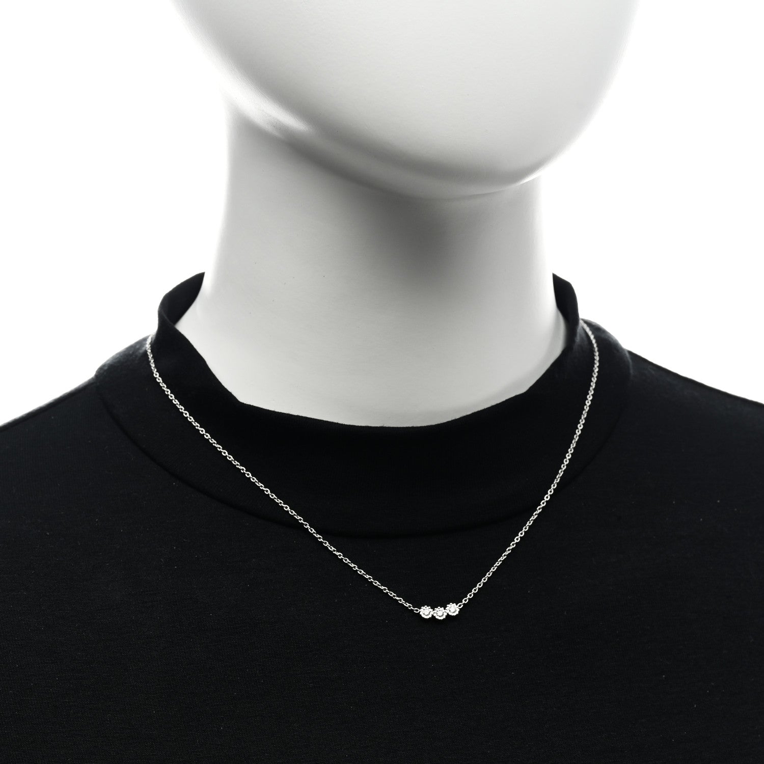 Christian Dior 18K White Gold Diamond Mimirose Pendant Necklace