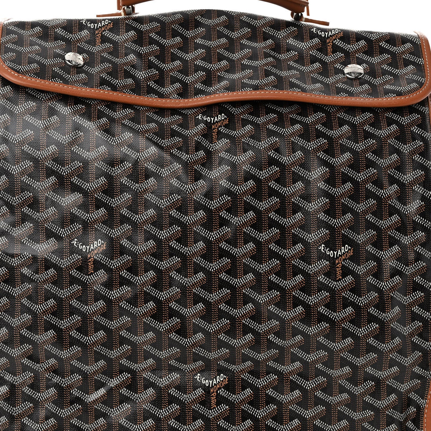 Goyardine Saint Leger Soft Briefcase Backpack Black Gold