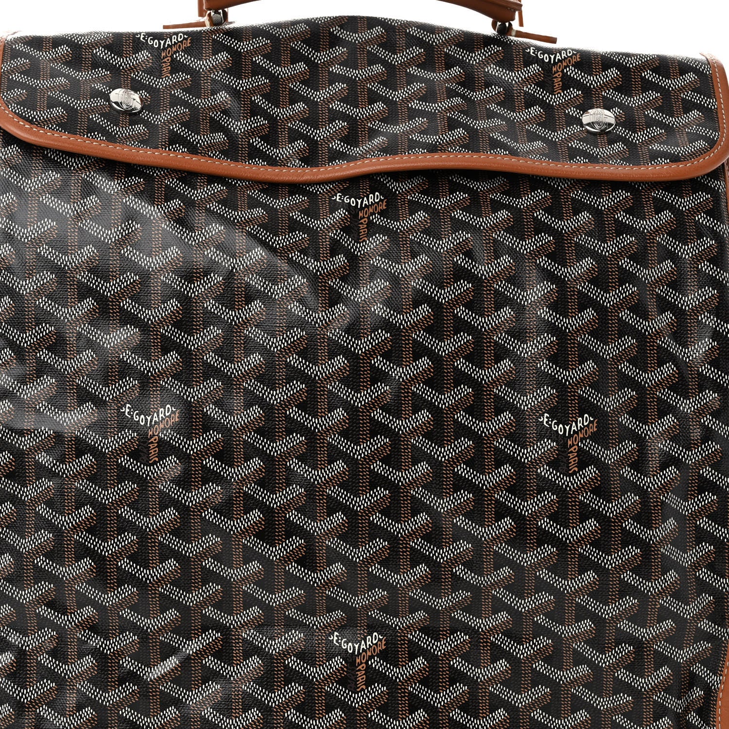 Goyard Goyardine Saint Leger Soft Briefcase Backpack Black Gold 7 of 11