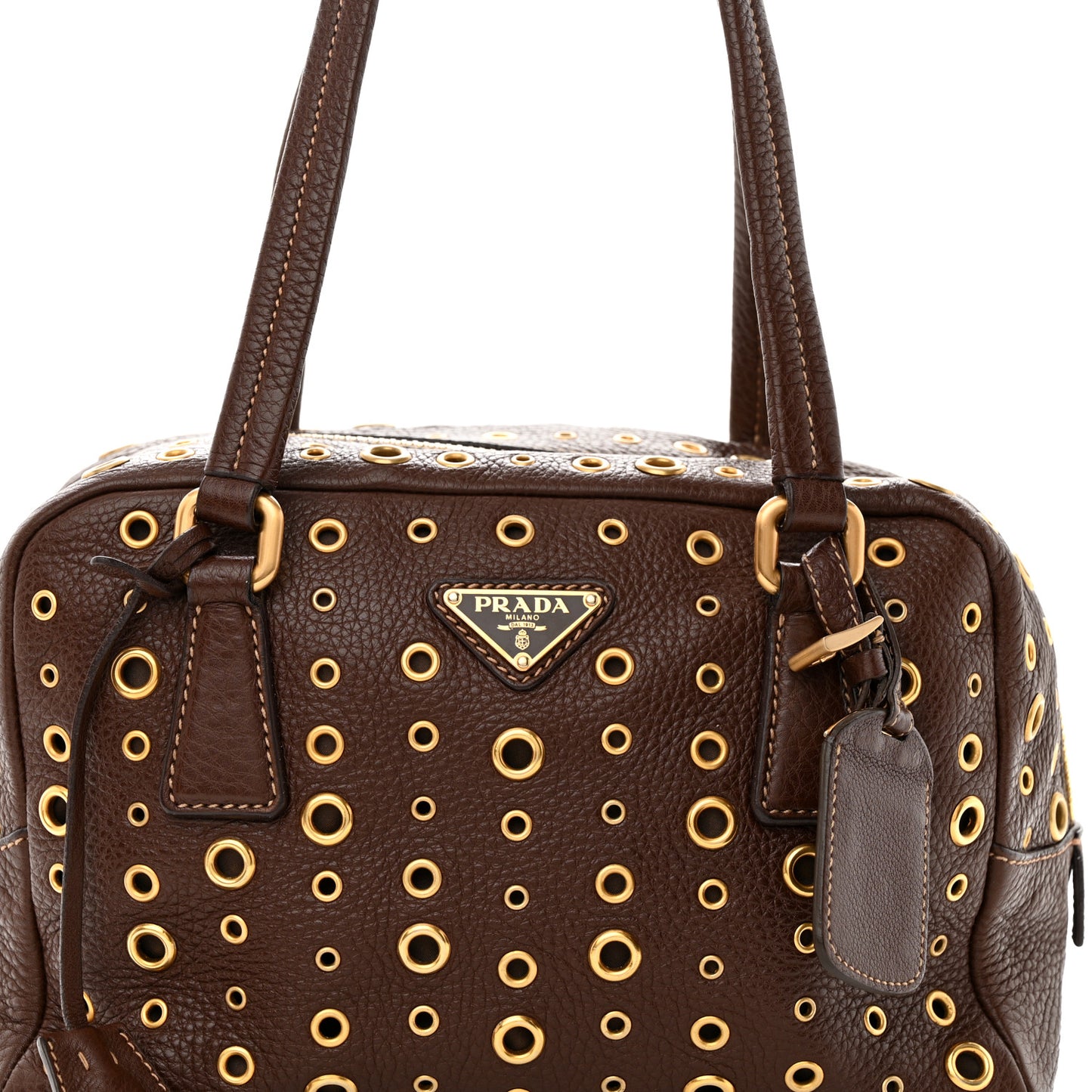 Vitello Daino Grommet Satchel Bruciato