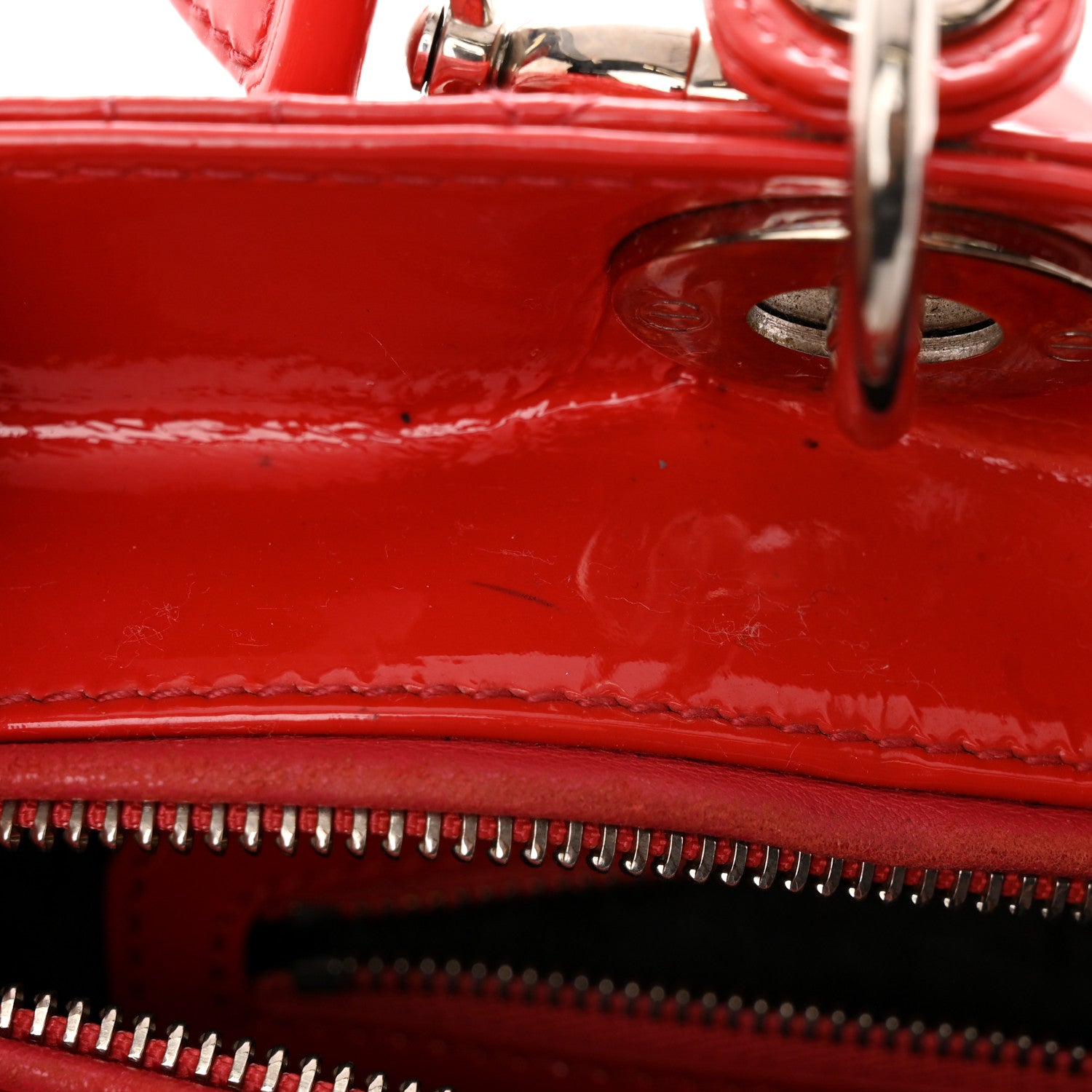 Christian Dior Patent Cannage Large Lady Dior Red 18 of 18