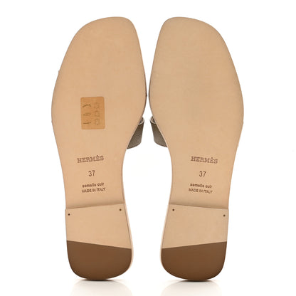 Hermes Epsom Oran Sandals 37 Etoupe 5 of 9