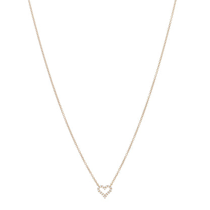 Tiffany 18K Rose Gold Diamond Extra Mini Heart Pendant Necklace 1 of 4