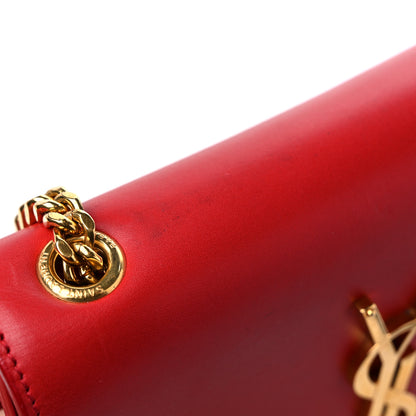 Saint Laurent Calfskin Small Classic Monogram Kate Tassel Satchel Red 13 of 13