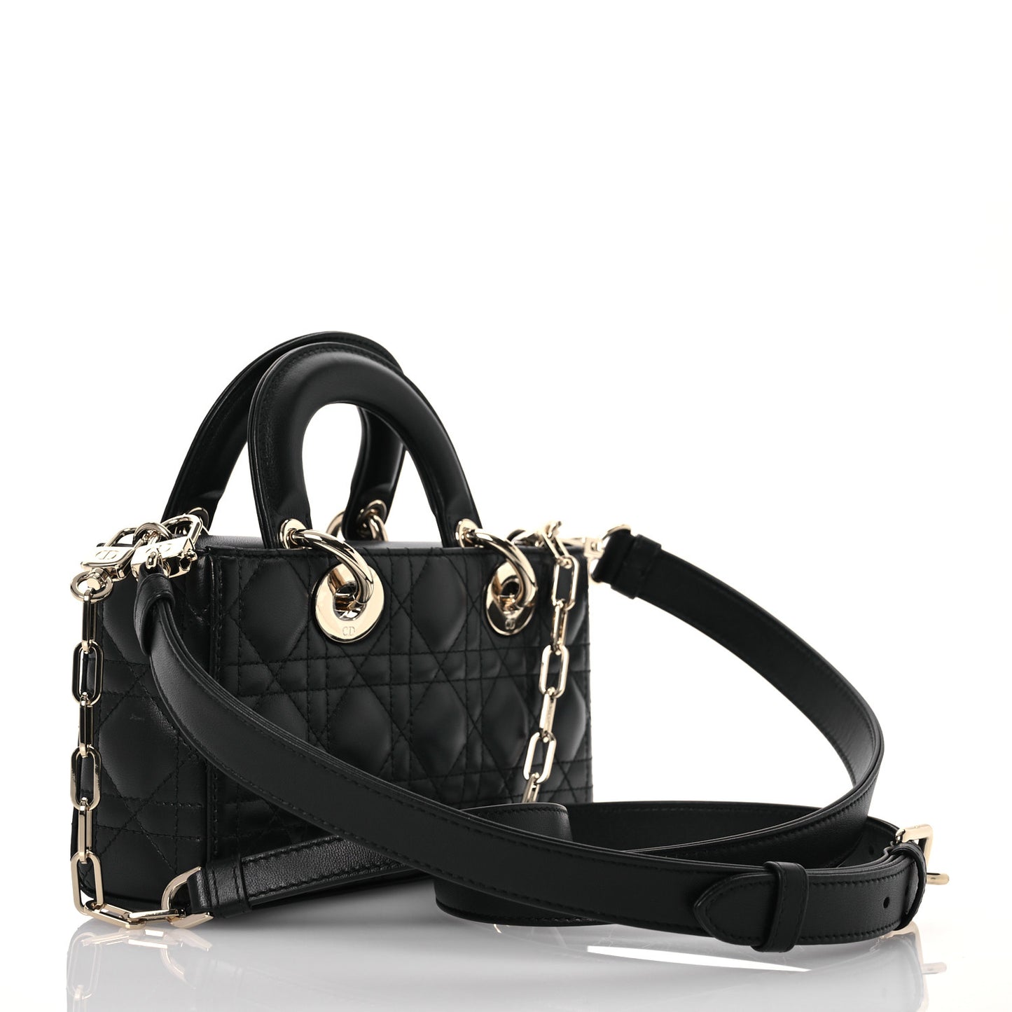 Lambskin Cannage Small Lady D-Joy Black