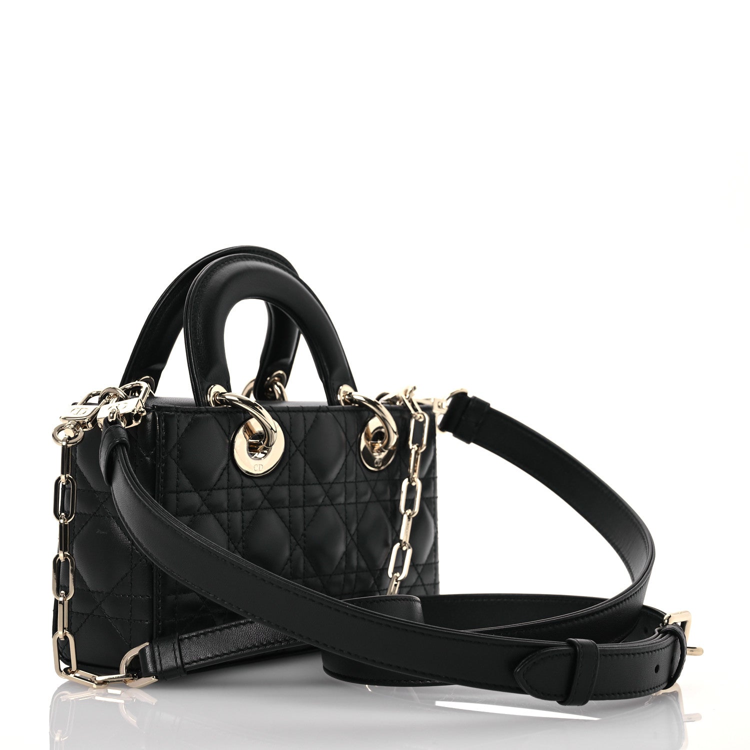 Christian Dior Lambskin Cannage Small Lady D-Joy Black 3 of 13