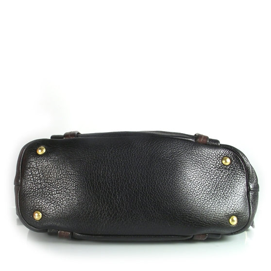 Prada Cervo Deerskin Shoulder Bag Black Brown 5 of 11