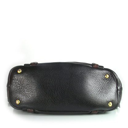 Prada Cervo Deerskin Shoulder Bag Black Brown 5 of 11
