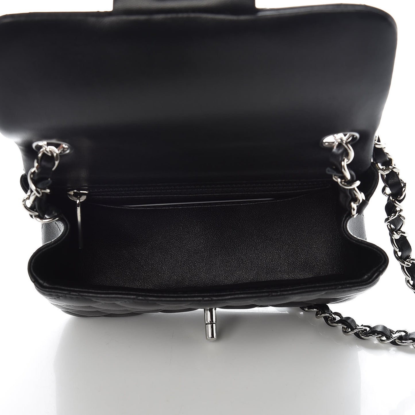 Lambskin Quilted Mini Square Flap Black