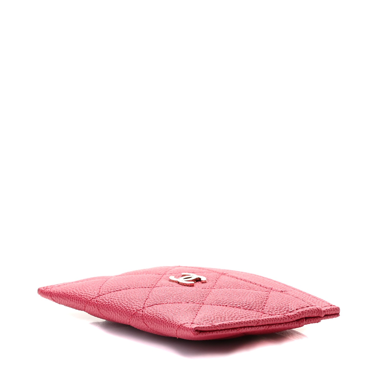 Chanel Caviar Quilted Card Holder Dark Pink 8 of 9