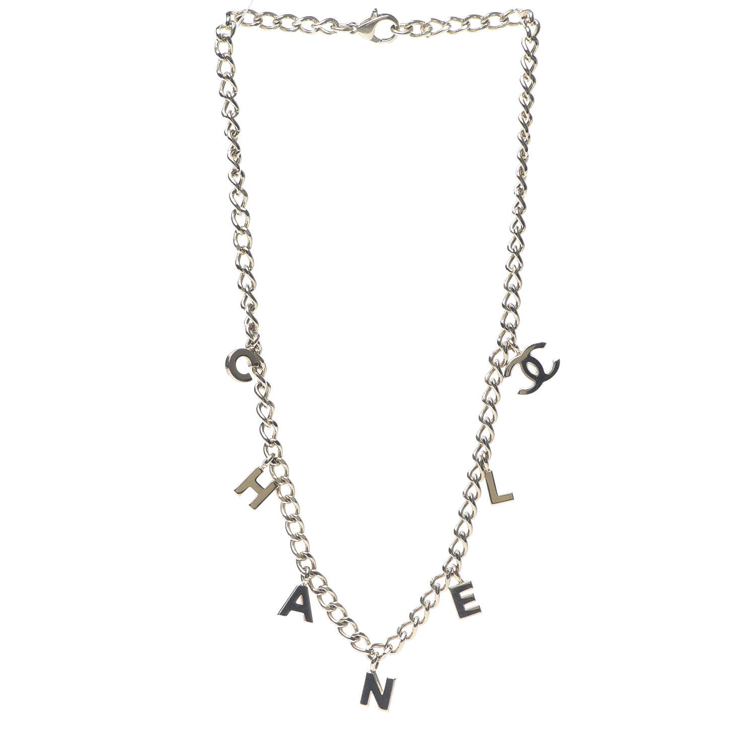 Chanel Logo Necklace Gold 2 of 3