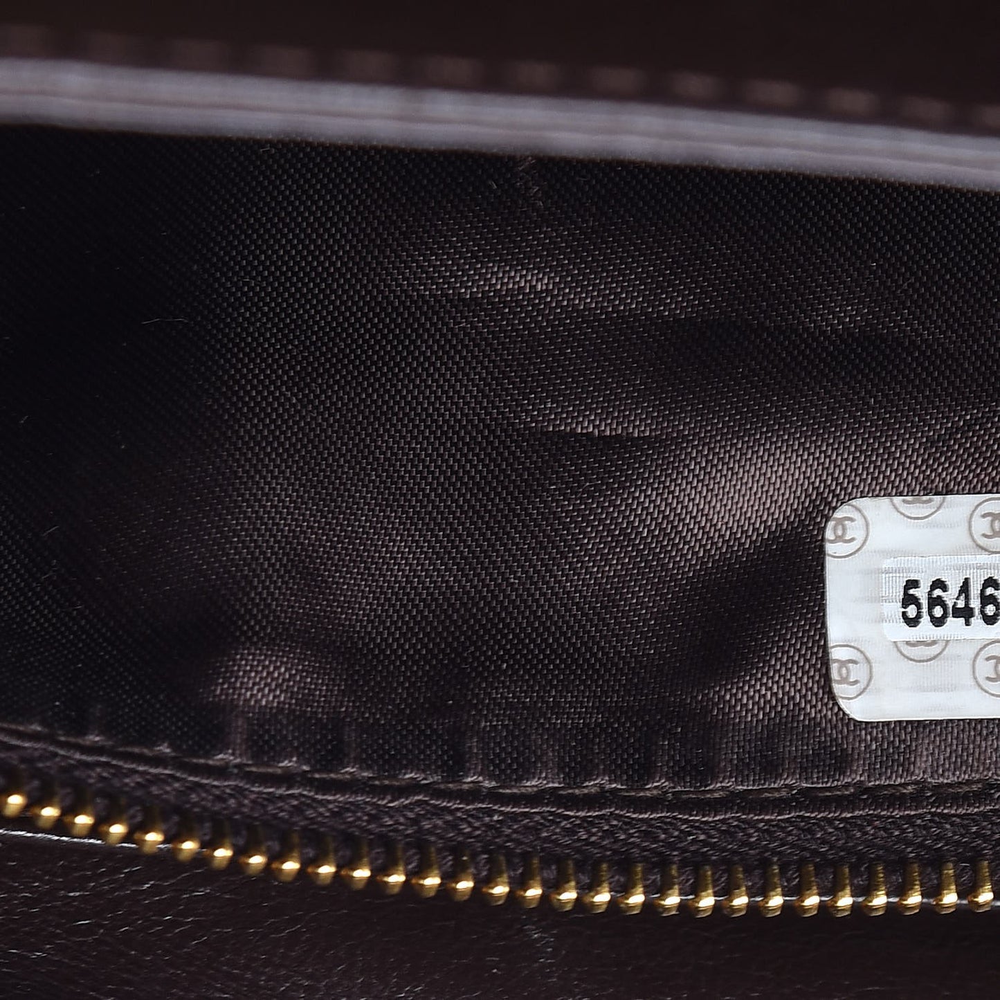 CHANE Lambskin Stitched Shoulder Bag Brown