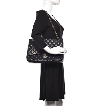 Chanel Lambskin Quilted Maxi Single Flap Black 2 of 13