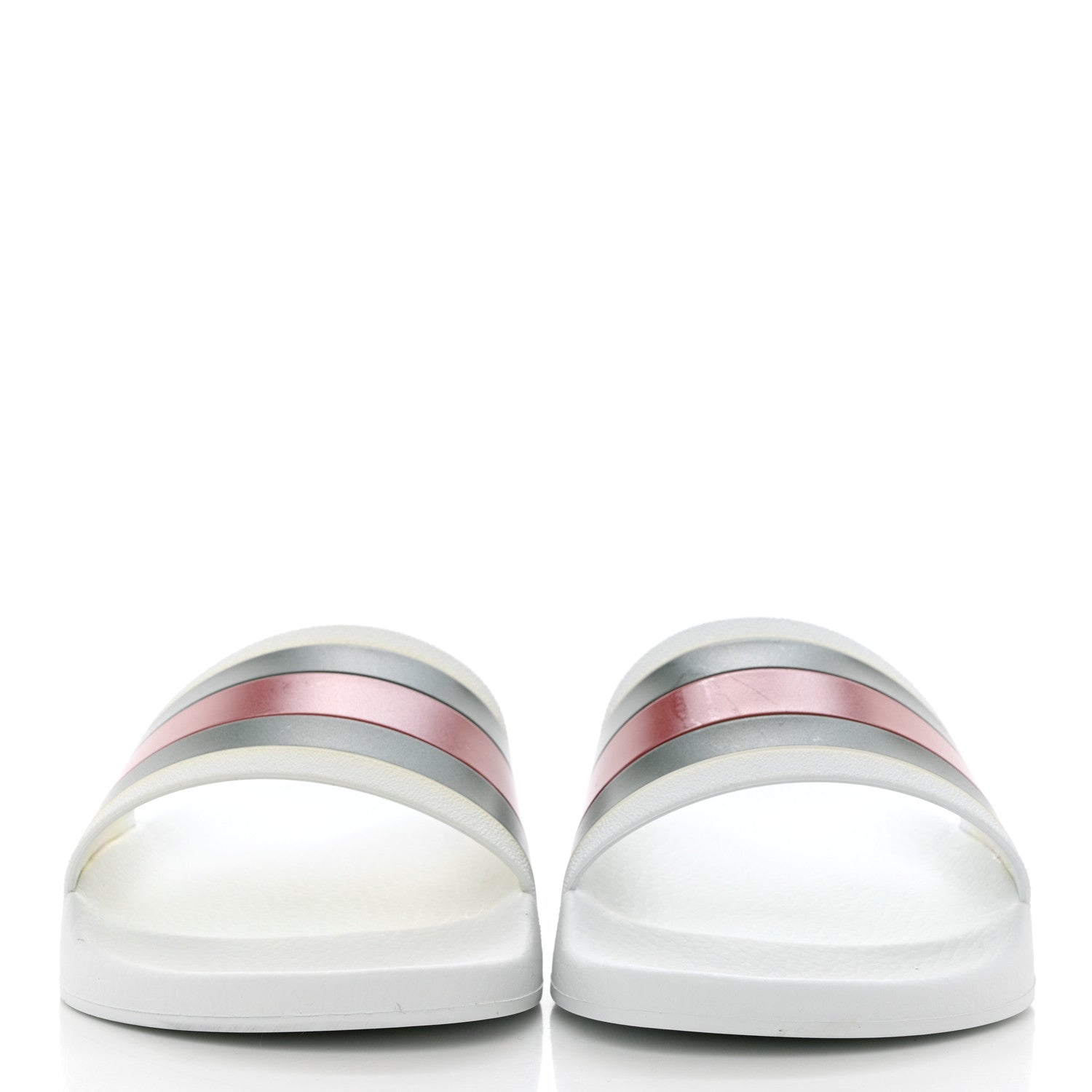 Gucci Rubber Web Mens Pool Slide Sandals 10 White Green Red 2 of 12
