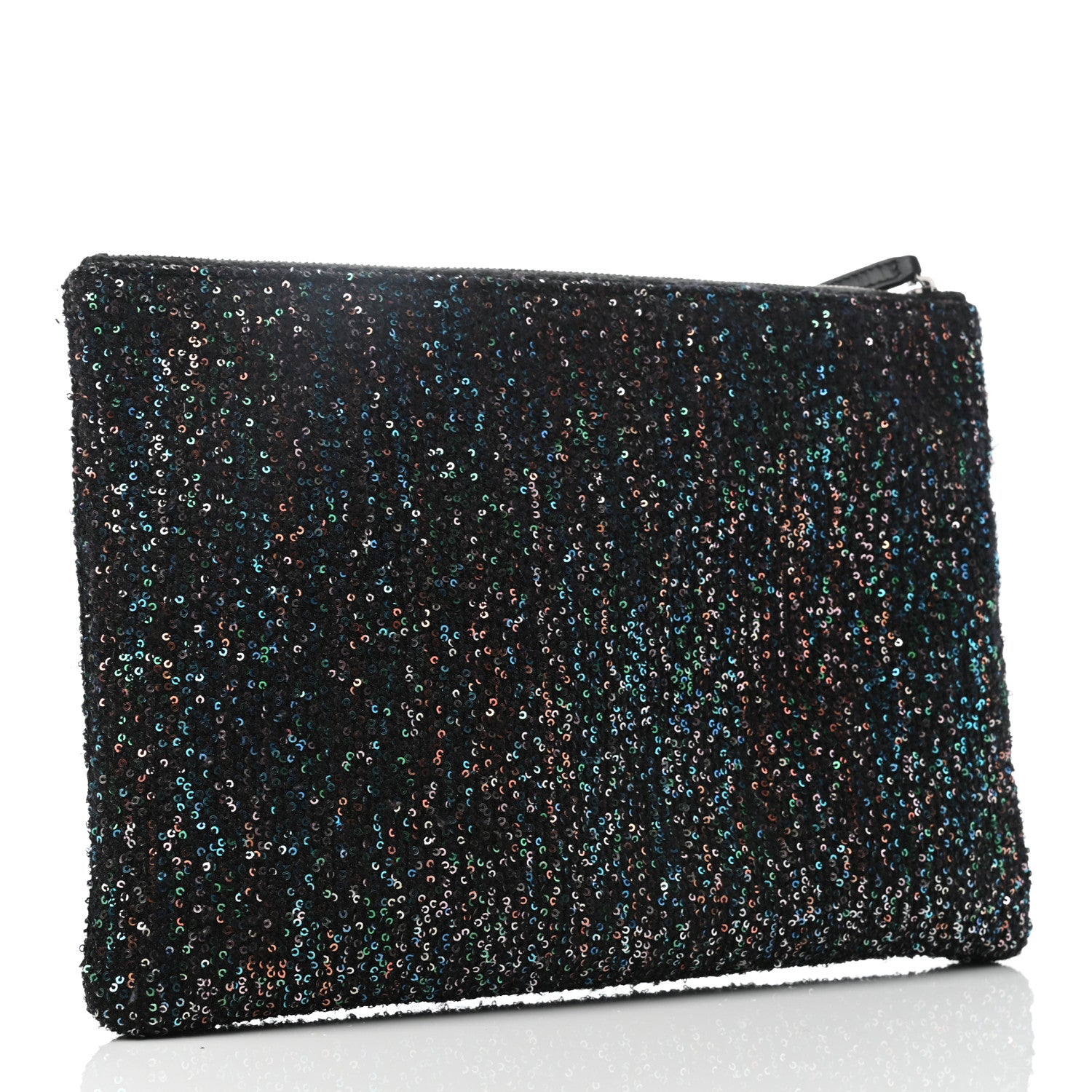 Chanel Canvas Sequin Medium Deauville Cosmetic Pouch Black 3 of 7