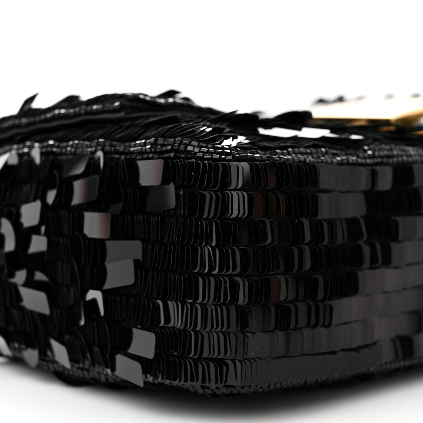 Sequin Paillettes Shiny Nappa Sex and the City Baguette Black
