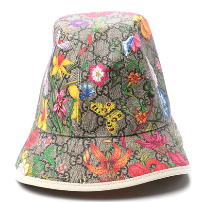 Gucci GG Supreme Monogram Flora Fedora Hat M White 6 of 9
