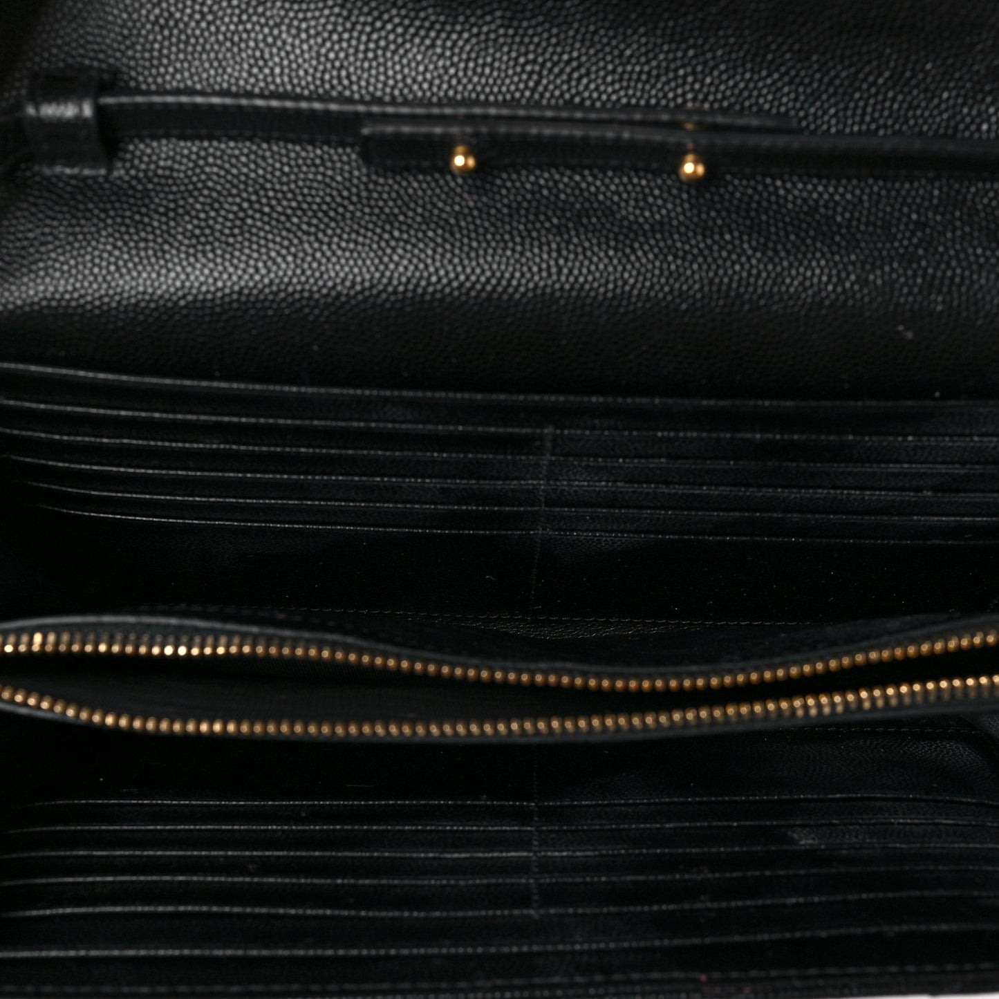 Grain De Poudre Matelasse Chevron Monogram Chain Wallet Black