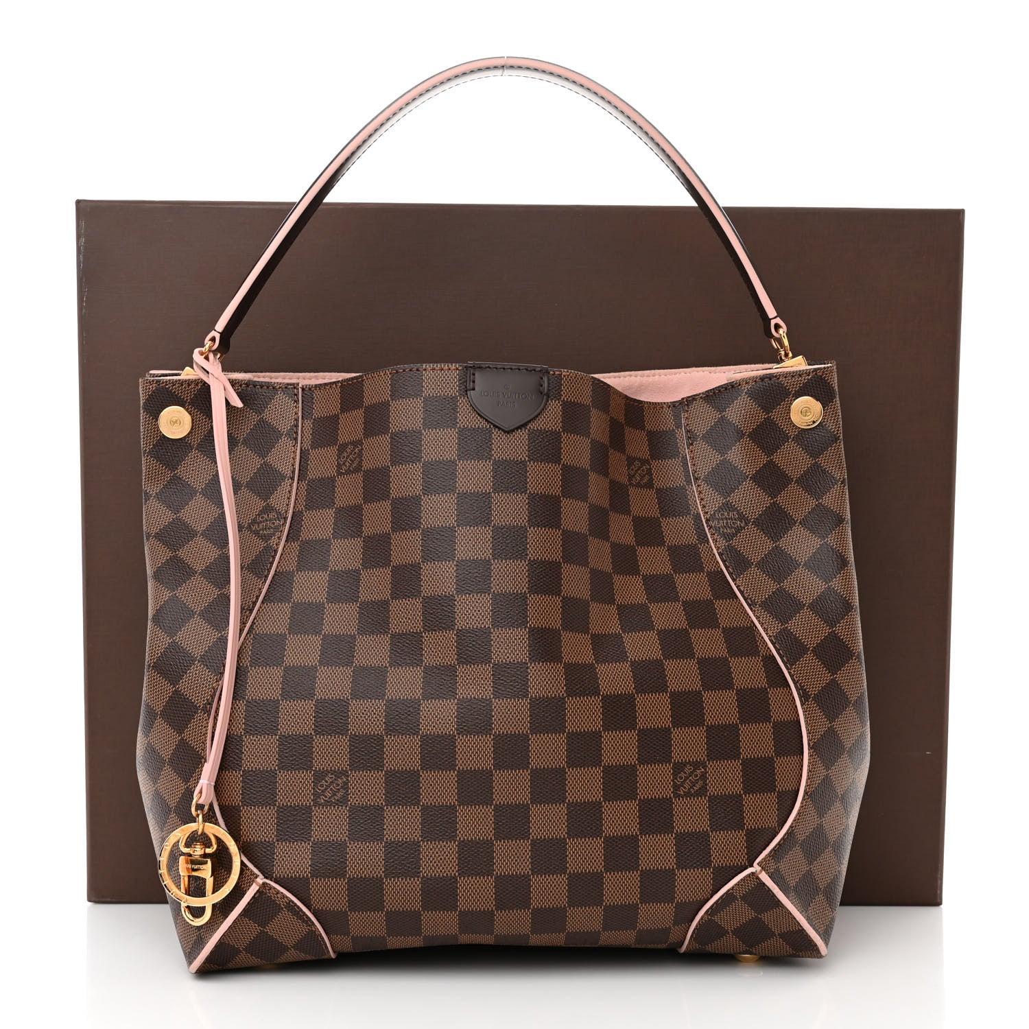 Louis Vuitton Damier Ebene Caissa Hobo Rose Ballerine 11 of 11