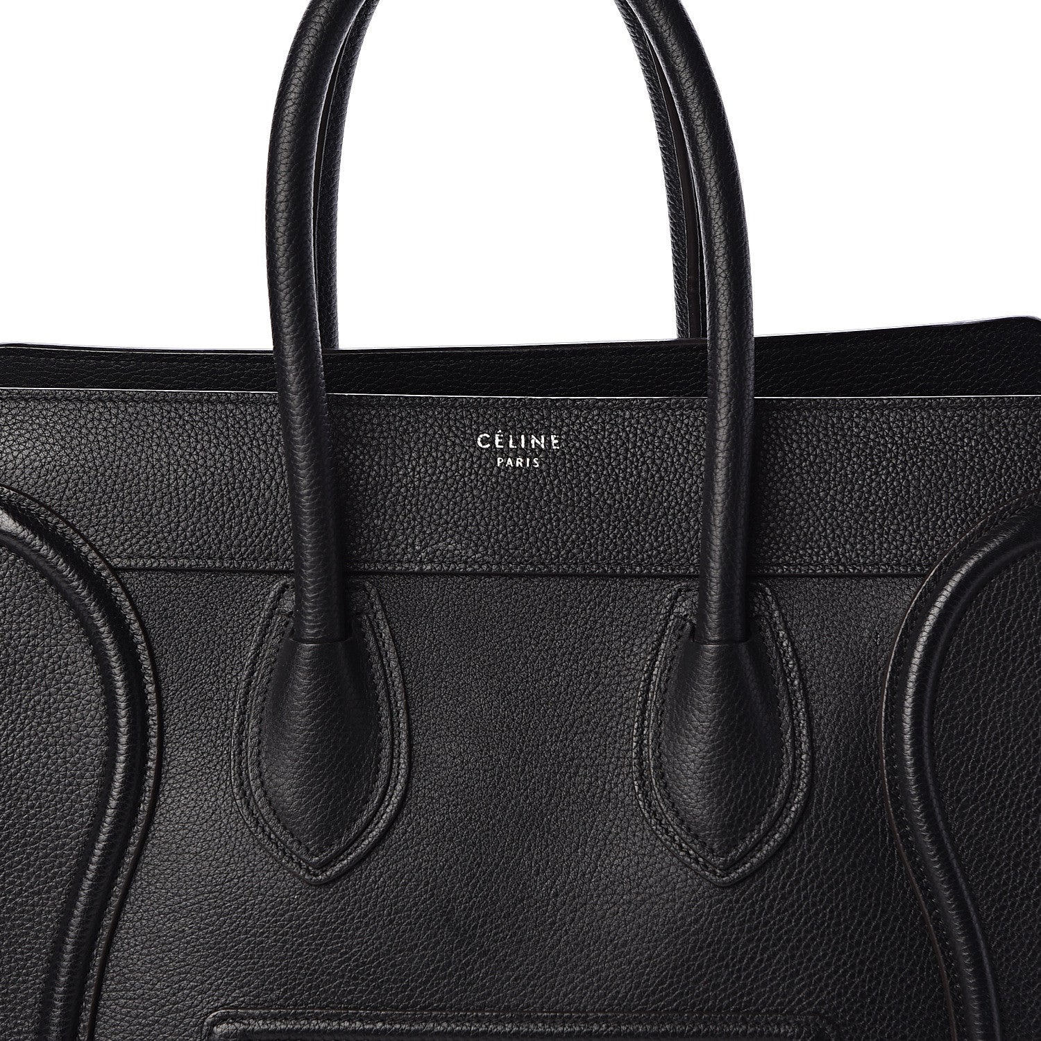 Celine Drummed Calfskin Mini Luggage Black 7 of 9