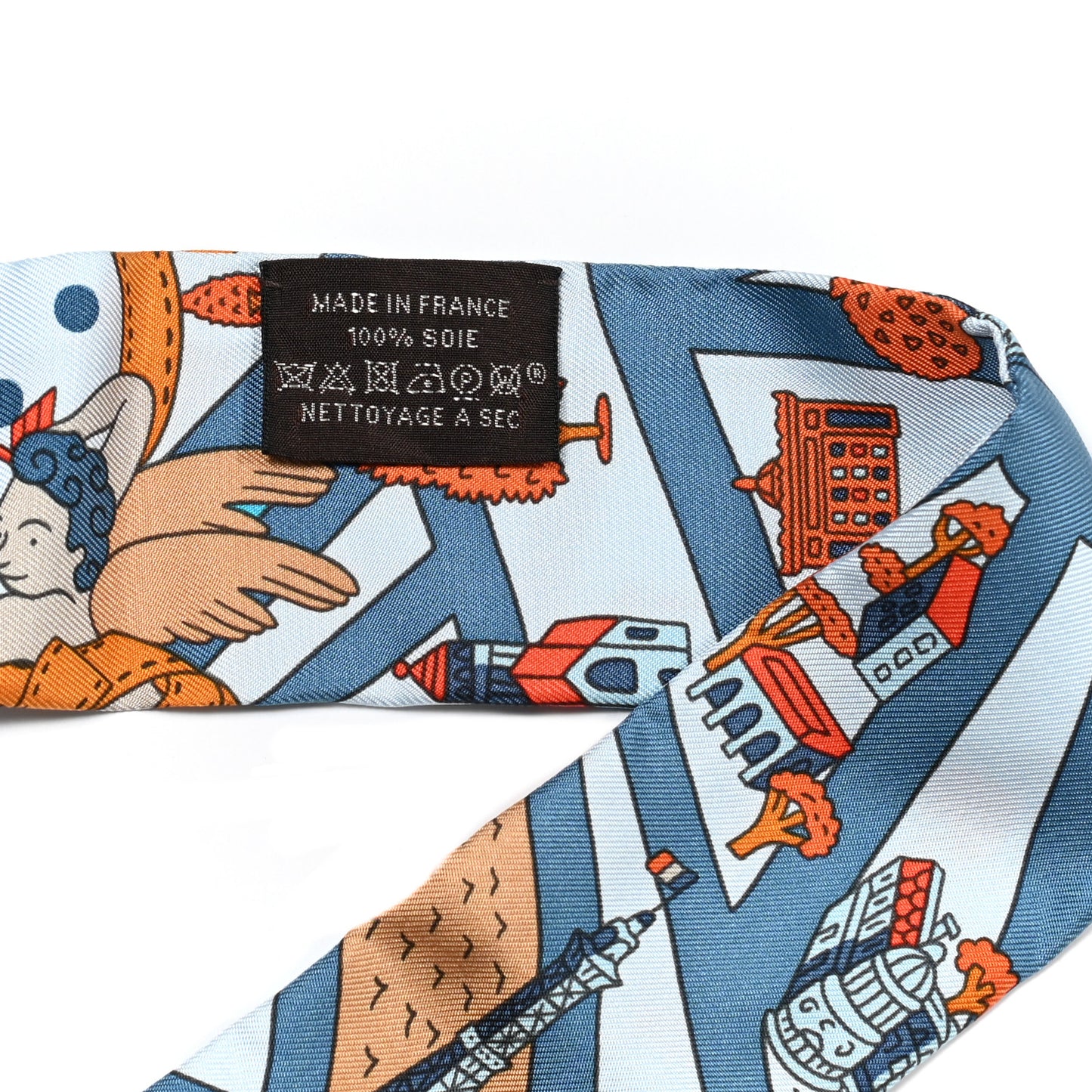 Silk Les Nouveaux Amoureux de Paris Twilly Ciel Blue Jean Orange