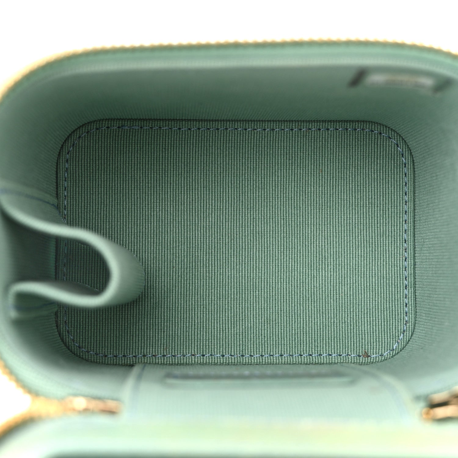 Chanel Lambskin Quilted Ombre Top Handle Mini Vanity Case With Chain Blue Green 5 of 13