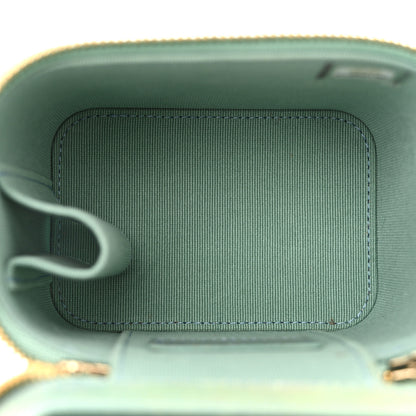 Chanel Lambskin Quilted Ombre Top Handle Mini Vanity Case With Chain Blue Green 5 of 13