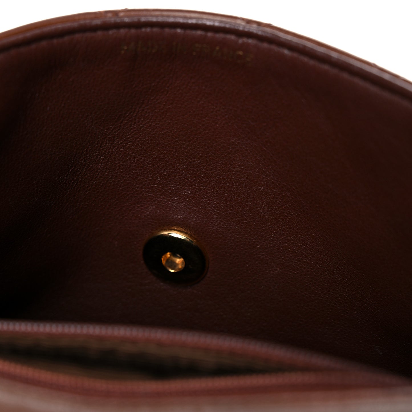 Lambskin Quilted Mini Square Flap Dark Brown