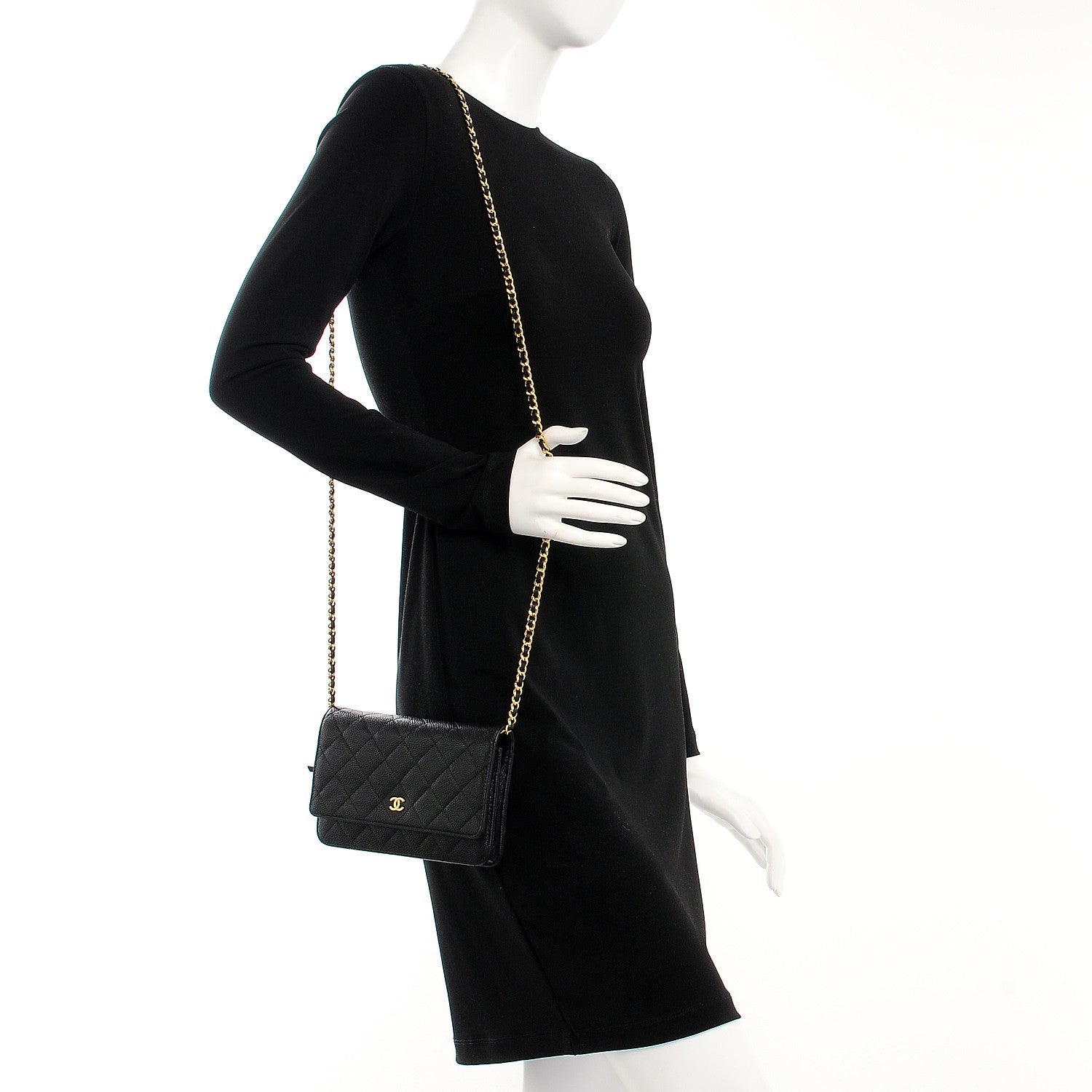 Chanel Caviar Quilted Wallet On Chain WOC Black 2 of 10