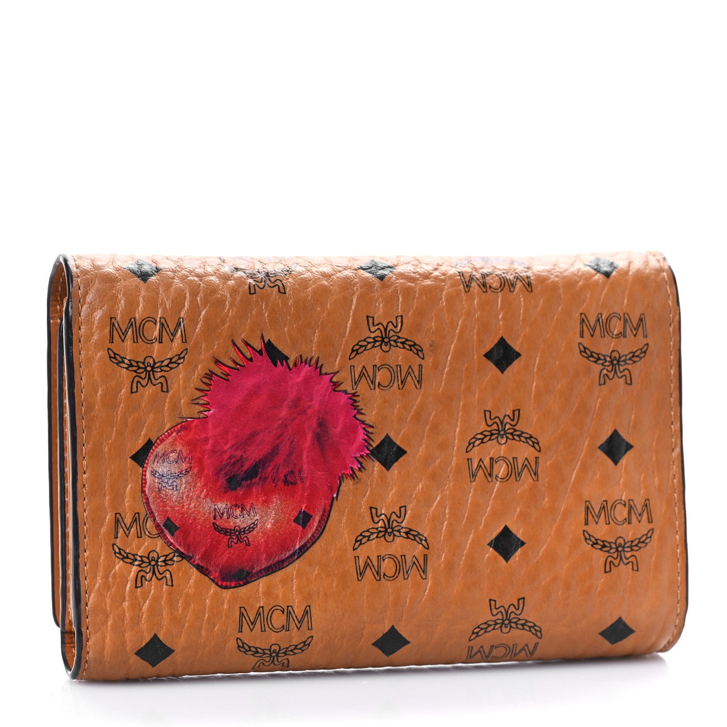 MCM Visetos New Year Series Rooster Three-Fold Flap Wallet Cognac 3 of 9