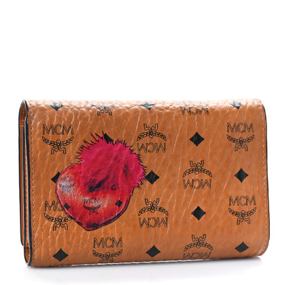 MCM Visetos New Year Series Rooster Three-Fold Flap Wallet Cognac 3 of 9