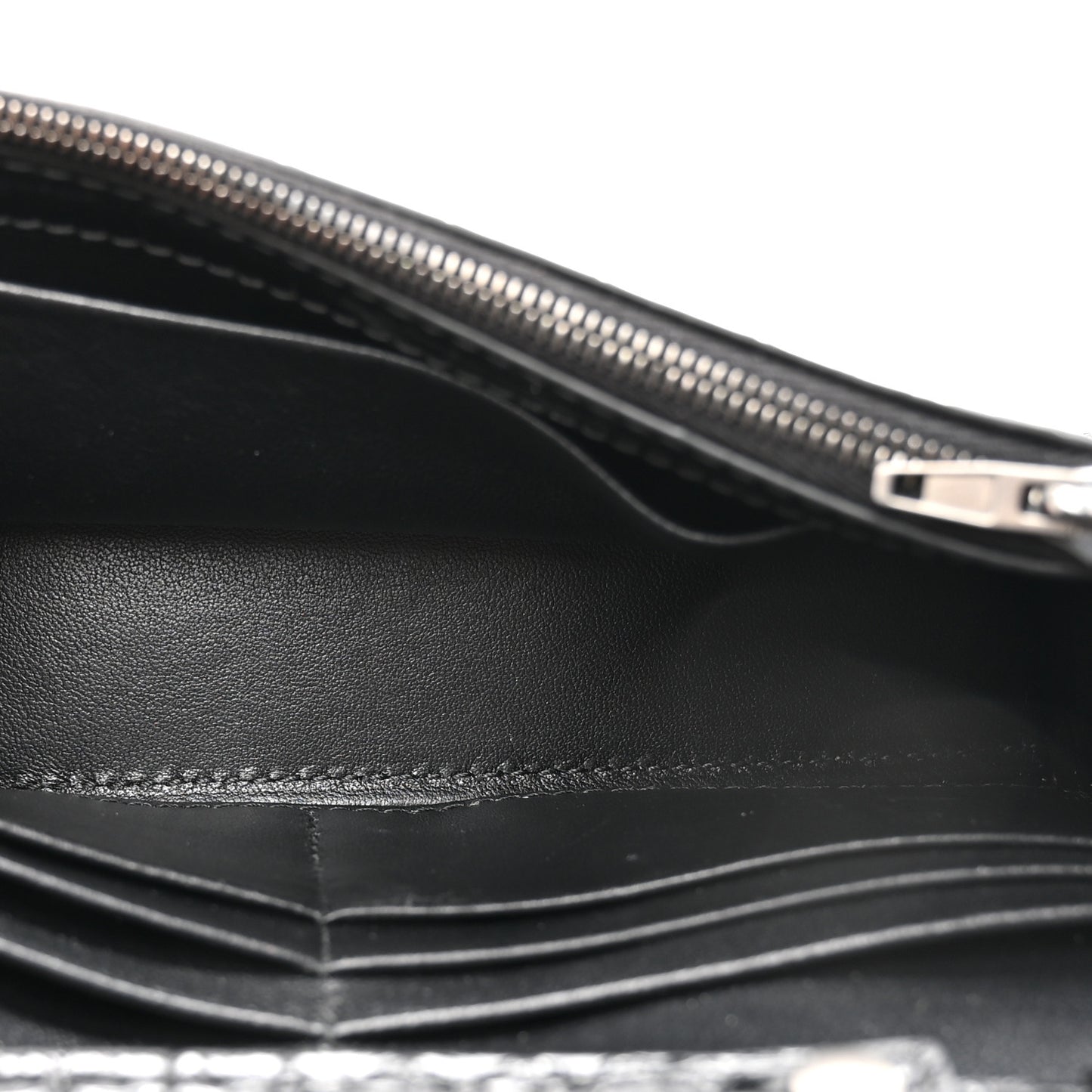Shiny Calfskin Monochrome Crocodile Embossed Hourglass Chain Bag Black