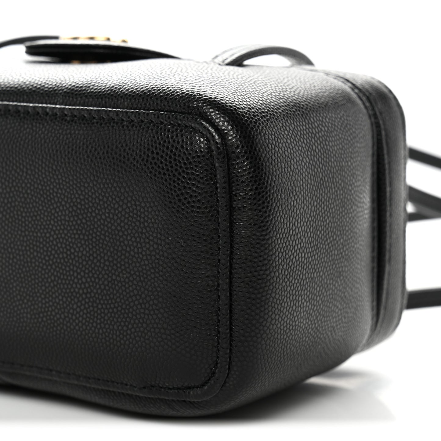Shiny Caviar Preppy Coco Long Vanity With Strap Black