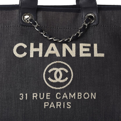 Chanel Denim Medium Deauville Tote Dark Blue 17 of 17