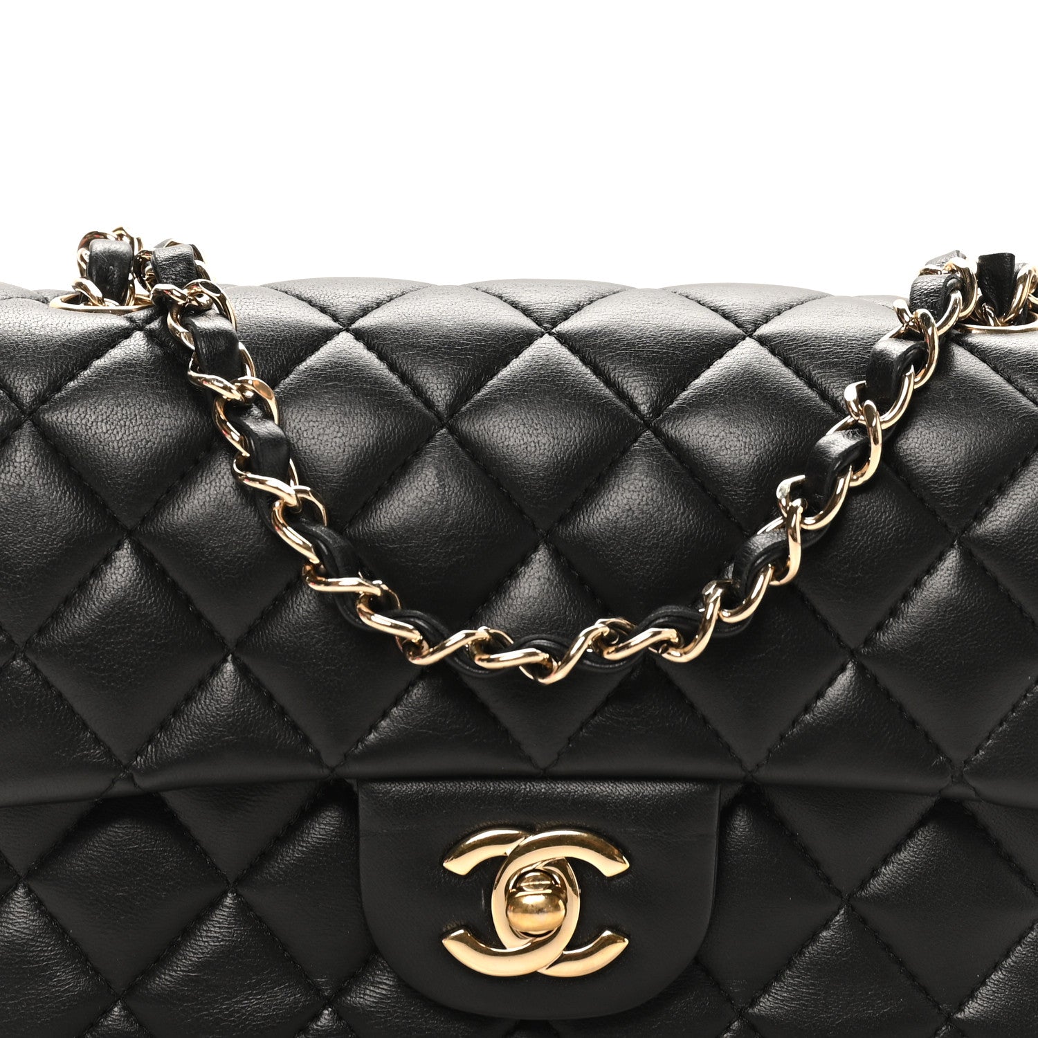 Chanel Lambskin Quilted Mini Rectangular Flap Black 8 of 10