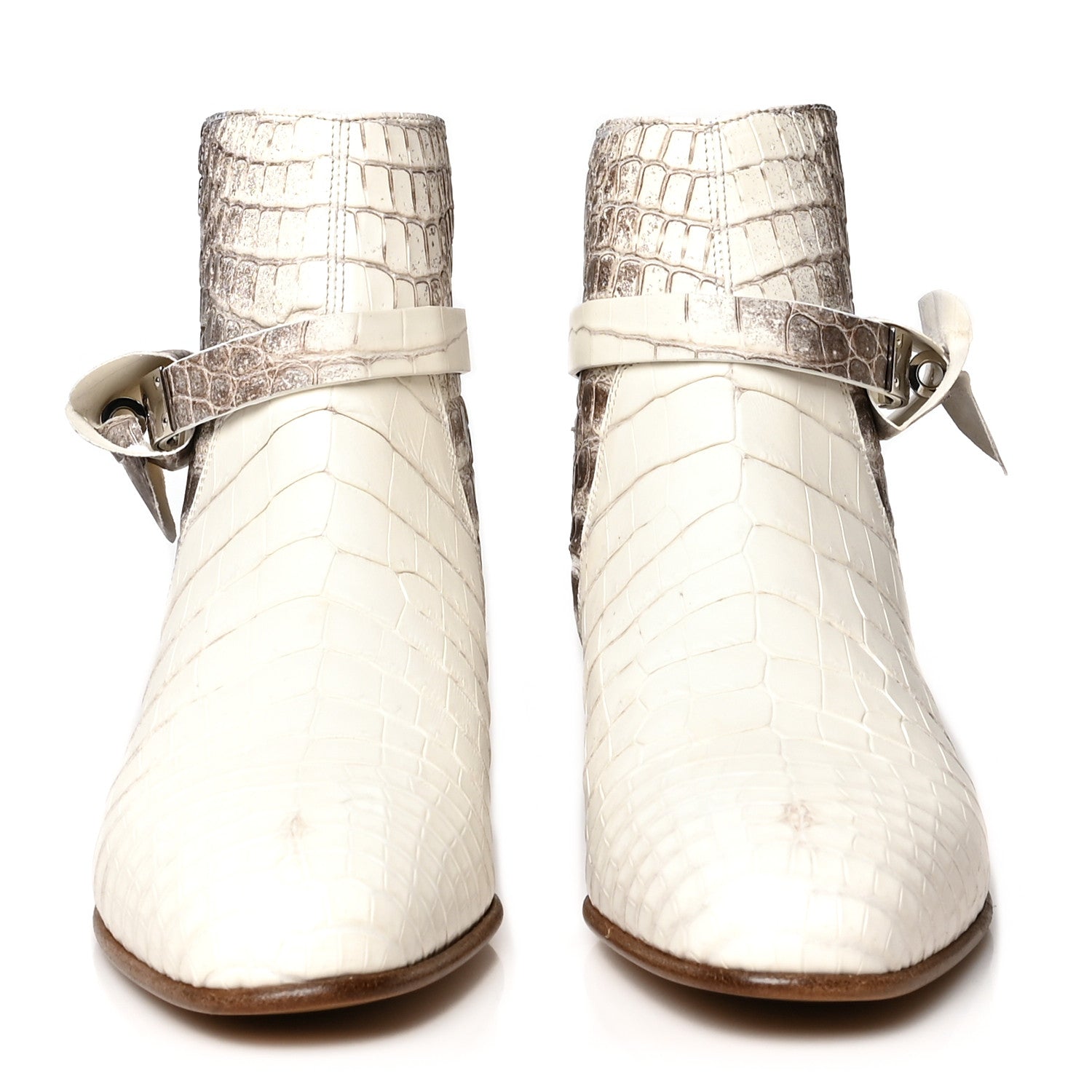 Hermes Matte Niloticus Crocodile Himalaya Neo Low Boots 37 Blanc 2 of 11
