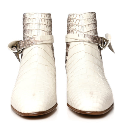 Hermes Matte Niloticus Crocodile Himalaya Neo Low Boots 37 Blanc 2 of 11