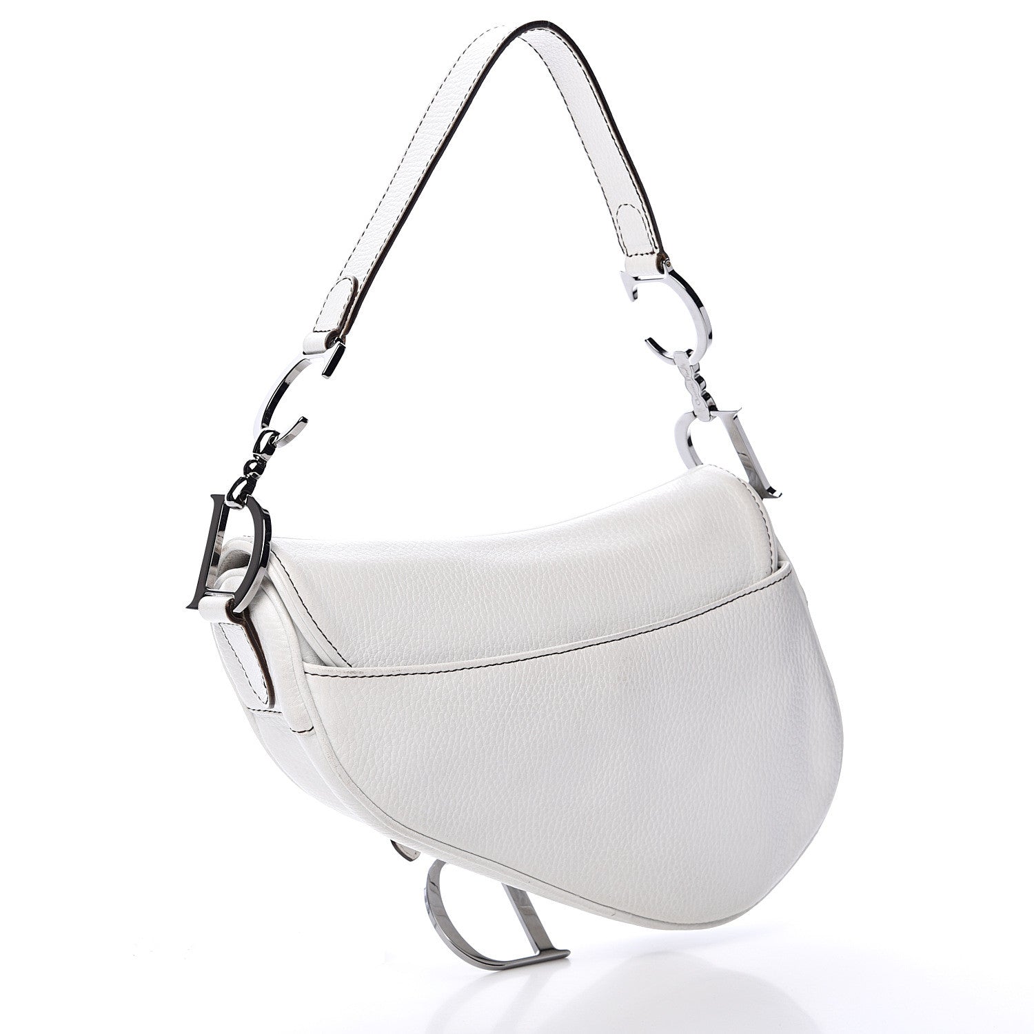 Christian Dior Calfskin Saddle Bag White 2 of 19