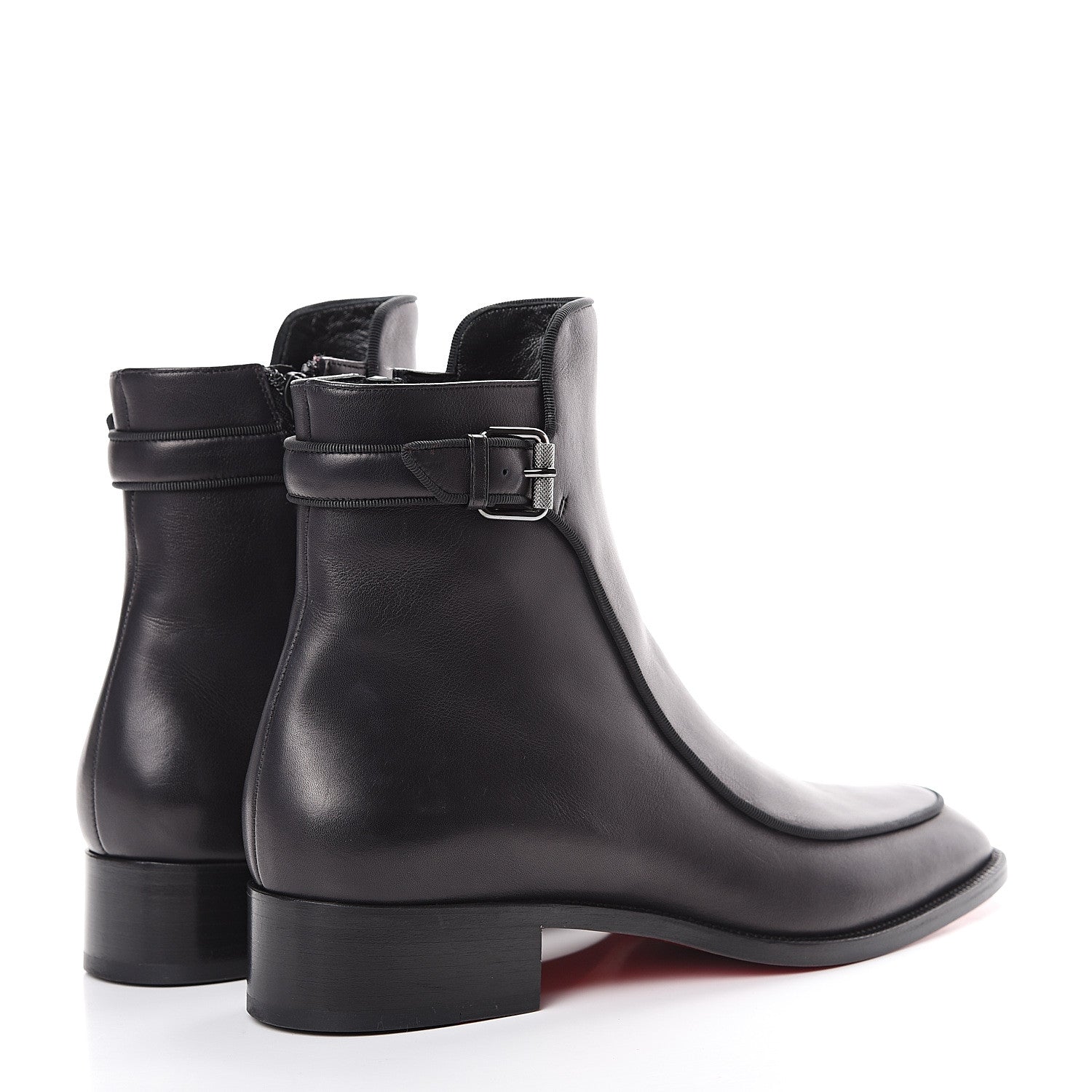 Christian Louboutin Calfskin Ecritoir Flat Ankle Boots 39 Black 4 of 9