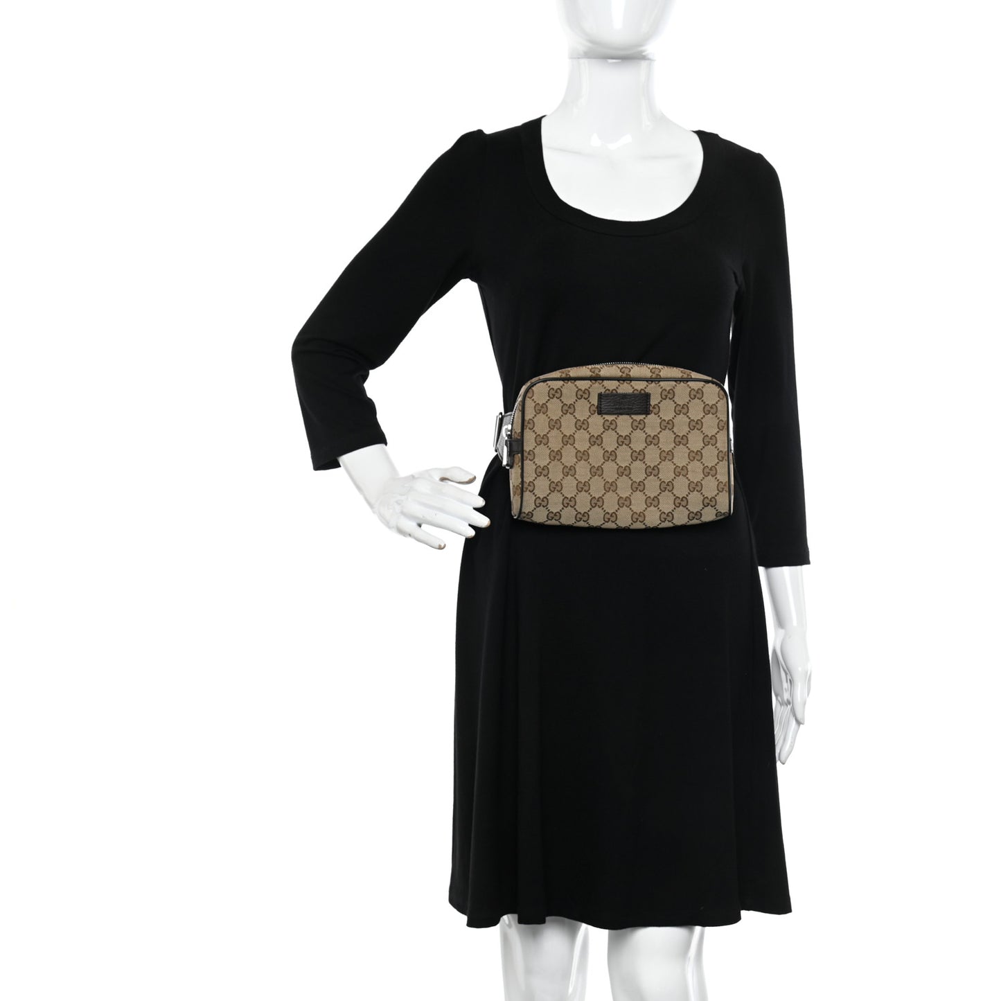 Monogram Dollar Calfskin Belt Bag Beige Ebony Testa di Moro Marrone Scuro