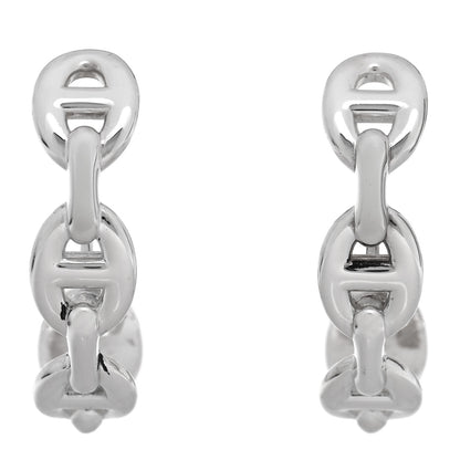 Hermes Sterling Silver Chaine D'Ancre Enchainee Climber Earrings 1 of 4